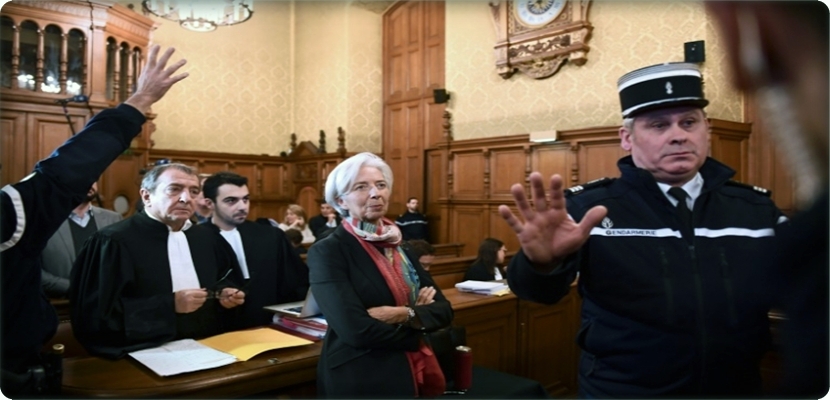 كريستين لاغارد أثناء مثولها أمام المحكمة في باريس