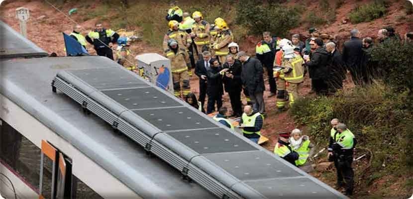 حادث تصادم بين قطارين في إسبانيا