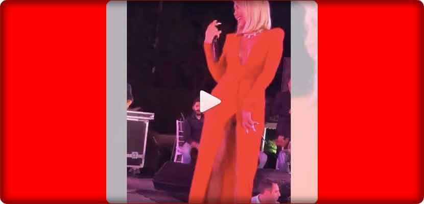 بالفيديو، اللبنانية مايا دياب شبه عارية في حفل غنائي